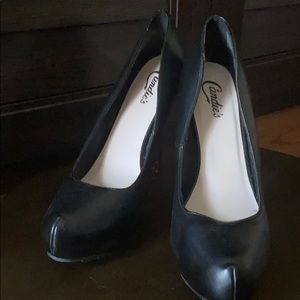 Black Platform Heels with Red Bottom